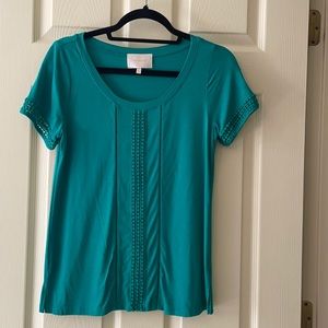 Emerald green eyelet top